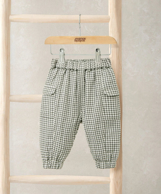 Mamas & Papas Check Pattern Joggers - Green Jogger
