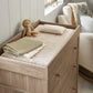 Oak dresser changer with changing pad and side panel with storage access