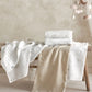 White fitted cot sheets set of 2 with small dot and planet pattern, folded