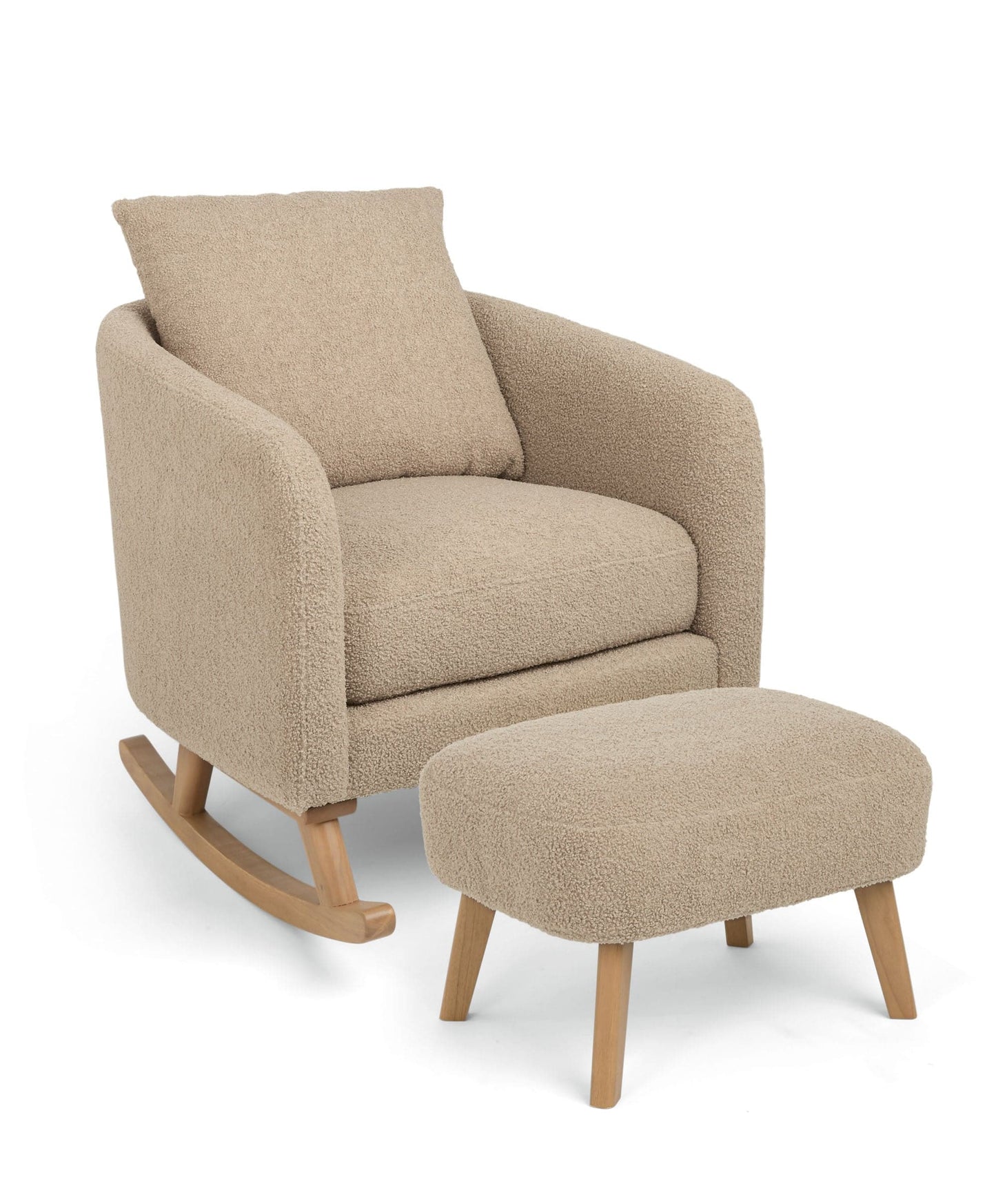 Alma Nursing Chair & Stool - Fawn Boucle