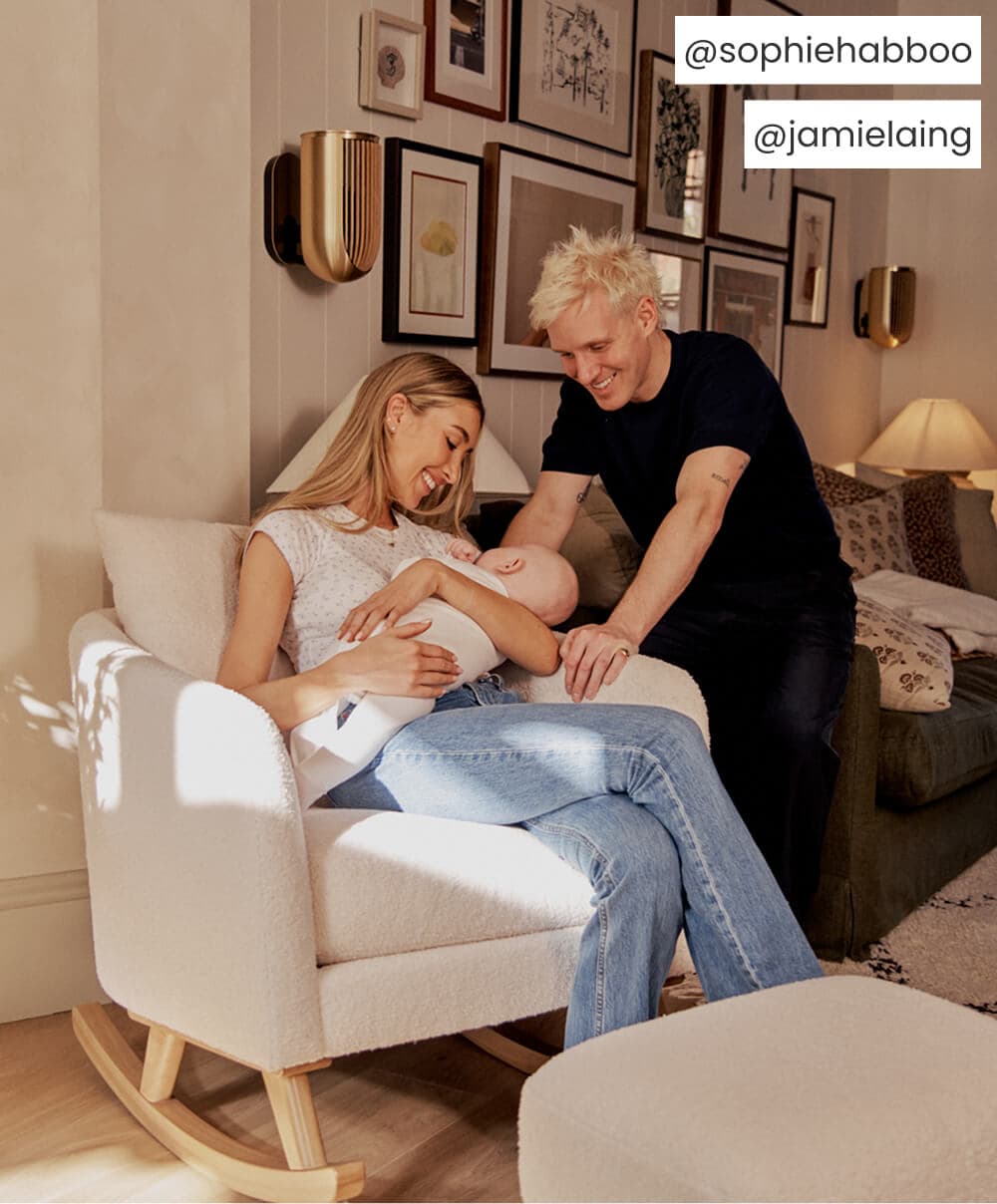Alma Nursing Chair & Stool - Off White Boucle