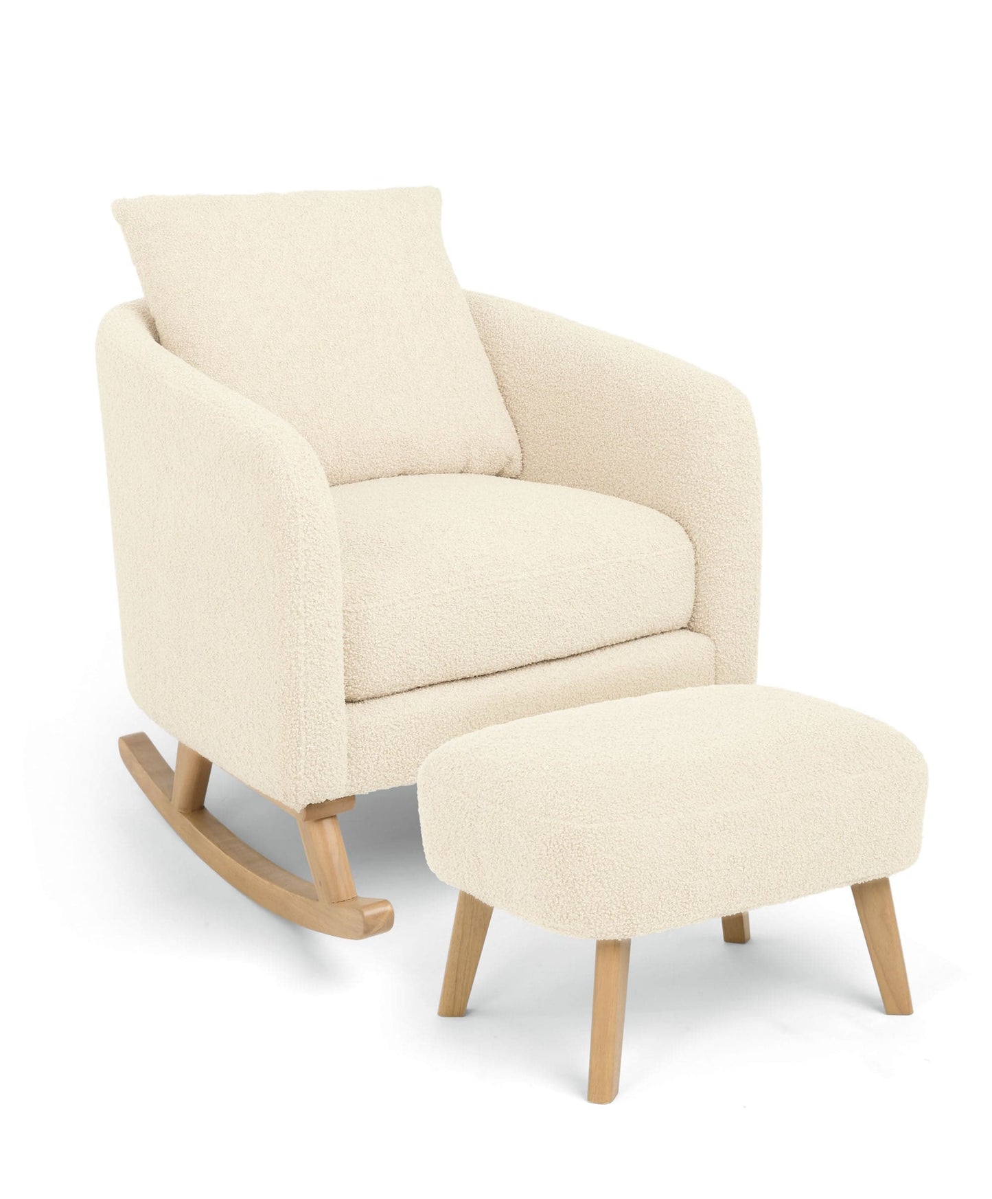 Alma Nursing Chair & Stool - Off White Boucle
