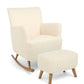 Elwood Nursing Chair & Stool - Off White Boucle