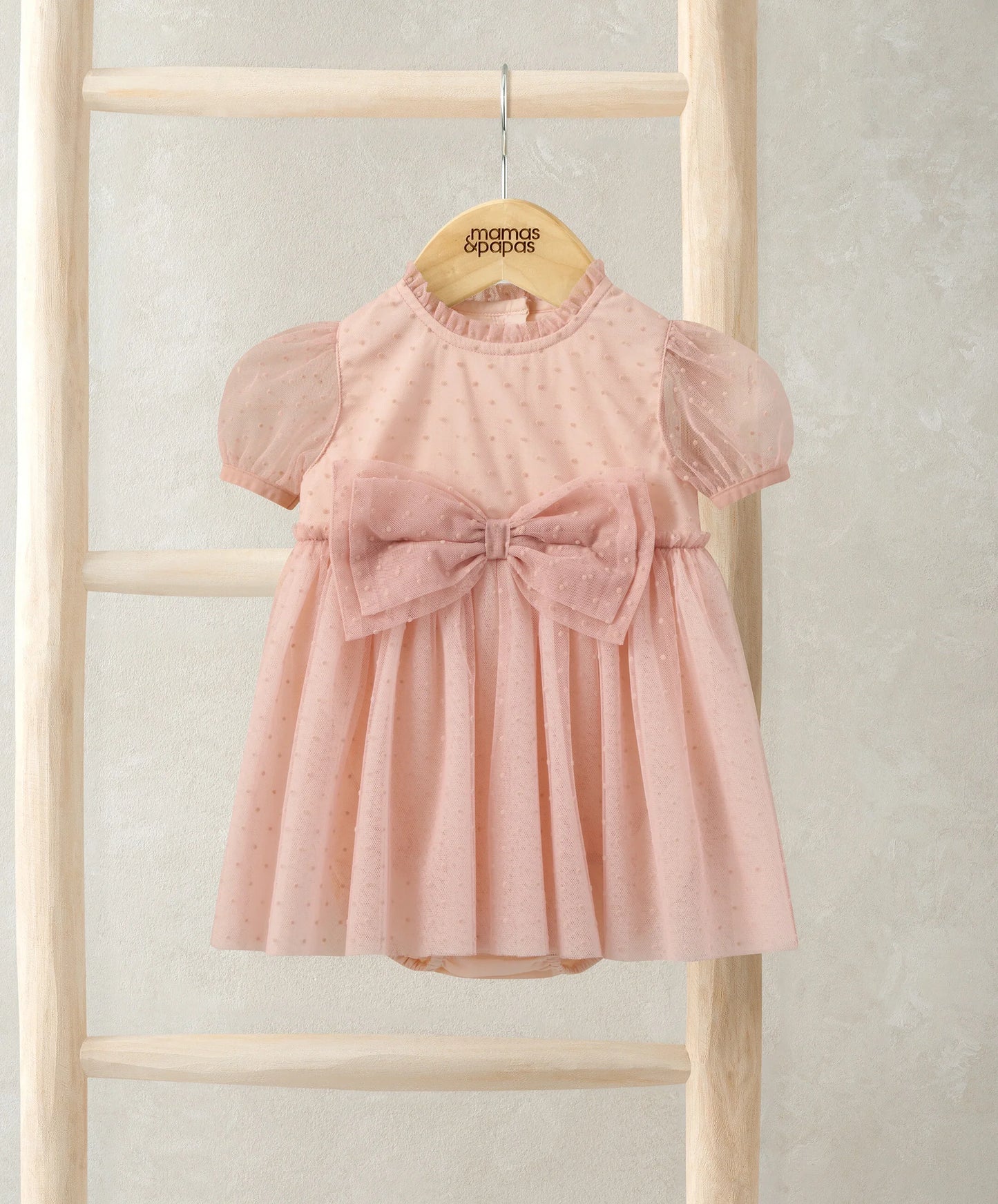 Mamas & Papas Bow Mock Dress Romper