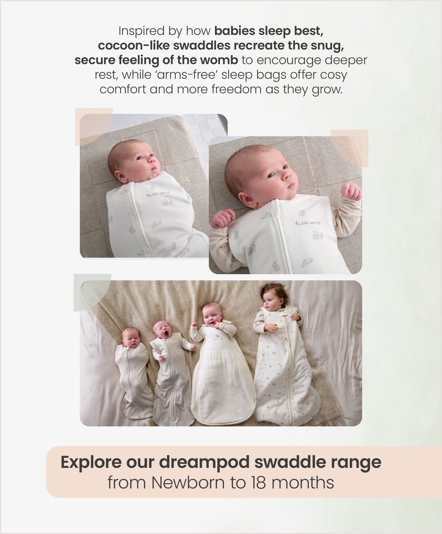 Dreampod Swaddle (1.0 Tog) - Pink
