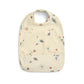 Cream baby scoop bib with space-rocket and planet print