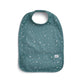 Teal baby scoop bib with small star pattern