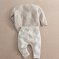 2-piece duck legging set: cream long-sleeve sweater and knit legging pants