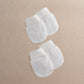 White scratch mittens (two-pack) with folded cuffs, side view