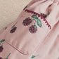 Pink joggers with side pocket and stitched bramble berry graphic