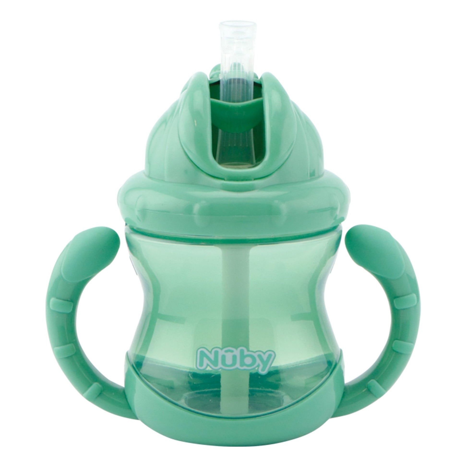 Nuby Twin Handle Flip-It Cup 240ml 12m+ Medium Green | Mamas & Papas, Babies, Nursing, 