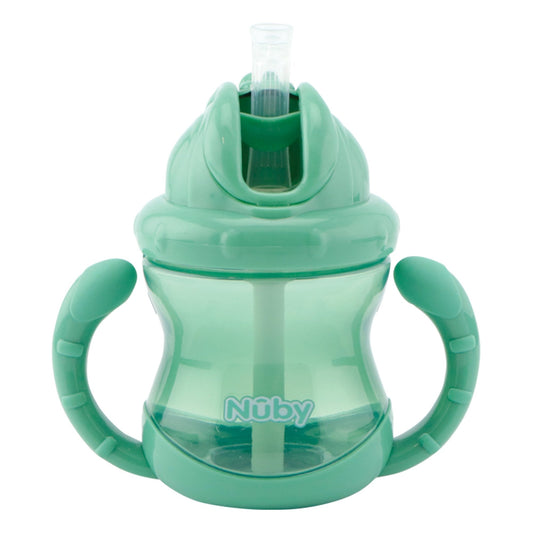 Nuby Twin Handle Flip-It Cup 240ml 12m+ Medium Green | Mamas & Papas, Babies, Nursing, 