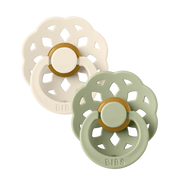 Boheme latex pacifier 2-pack in ivory and sage green