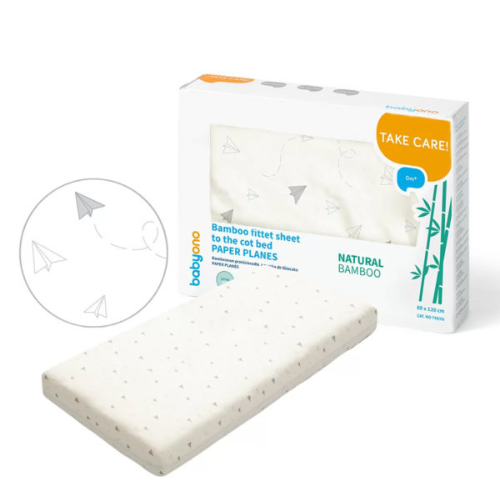 Babyono Babyono Bamboo Fitted Cot Bed Sheet Paper Planes 120x60cm | Mamas & Papas, Babies, Nursing, Nursery Bedding
