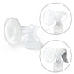 Breast pump funnel with silicone parts kit, white flange and connector pieces