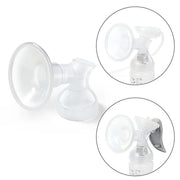 Breast pump funnel with silicone parts kit, white flange and connector pieces