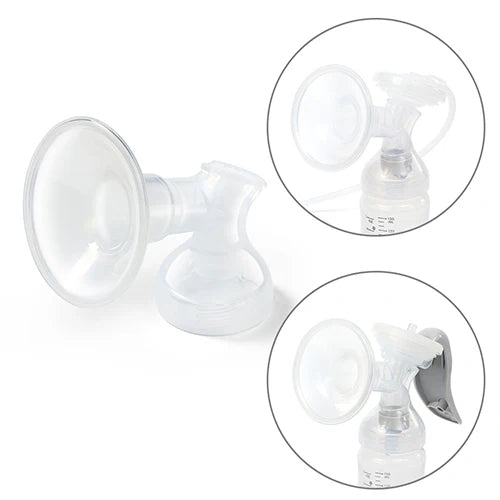 Breast pump funnel with silicone, spare parts kit in clear and white