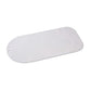 Grey non-slip bath mat, rounded rectangular shape with corner hole