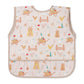 Farmer apron in light pink with farm animal and tool pattern, sleeveless style