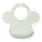 Mint silicone baby bib with adjustable lock, scalloped sleeves