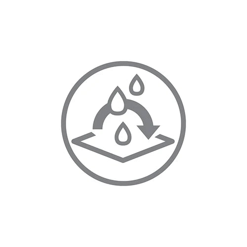 Bamboo towel care icon with water droplets and heat