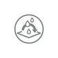 Bamboo towel icon showing flame and water drops for heating/comfort