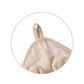 Beige bamboo hooded towel with bunny ears corner loop, 100x100cm