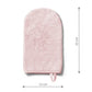Pink bamboo baby wash mitt with 22 cm height and 12 cm width