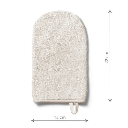 Natural bamboo wash mitt light grey, size 12 cm wide and 22 cm tall