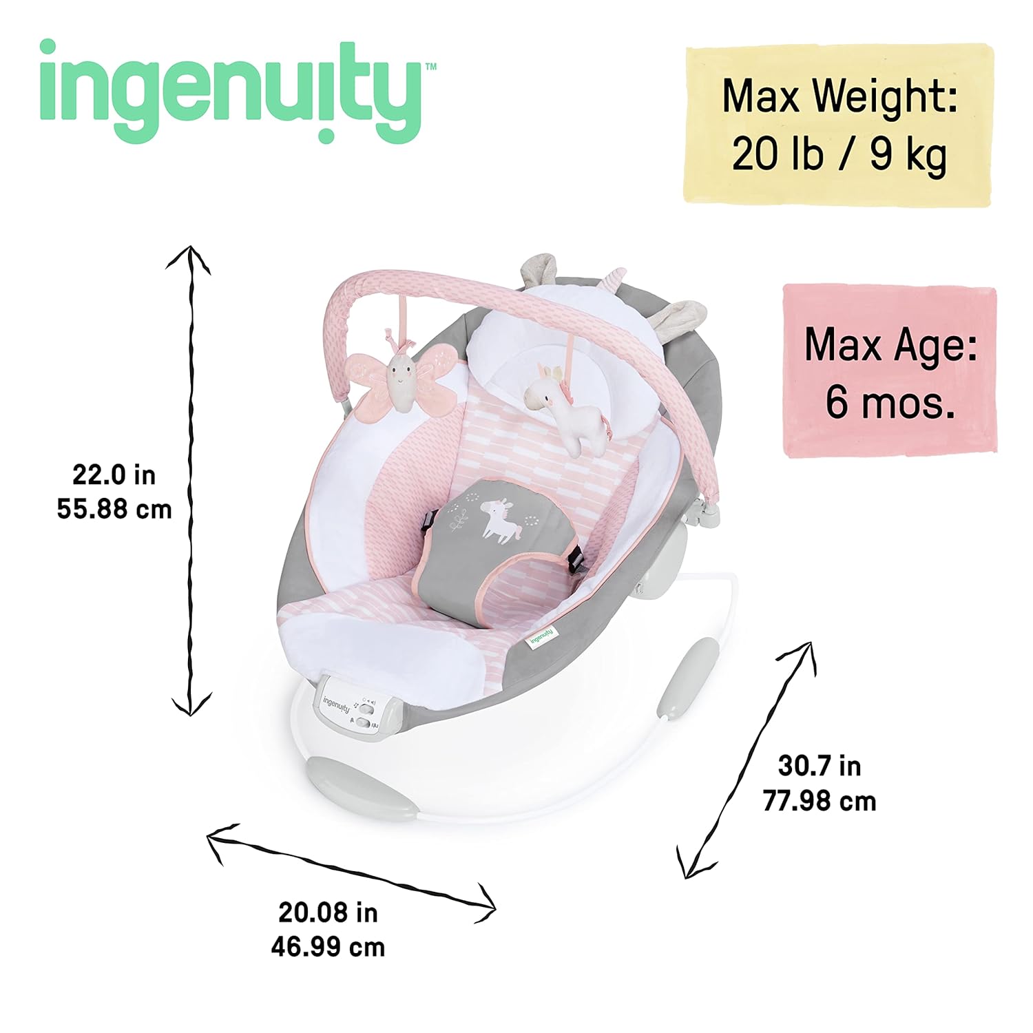 Ingenuity Soothing Baby Bouncer Infant Seat with Vibrations | Mamas & Papas, Babies, Nursing, Bouncer
