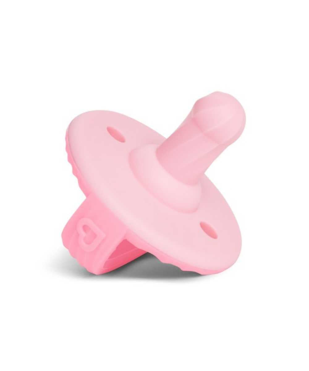 Munchkin Sili-Soothe & Teethe Silicone Pacifier & Teether Pink/Purple - 2 Pack | Mamas & Papas, Babies, Nursing, Teether