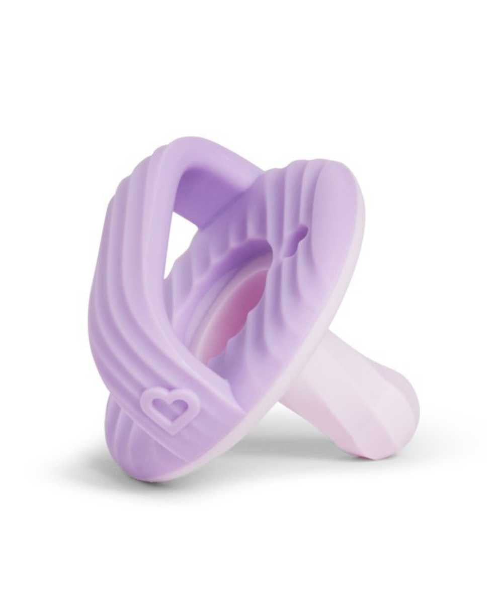 Munchkin Sili-Soothe & Teethe Silicone Pacifier & Teether Pink/Purple - 2 Pack | Mamas & Papas, Babies, Nursing, Teether