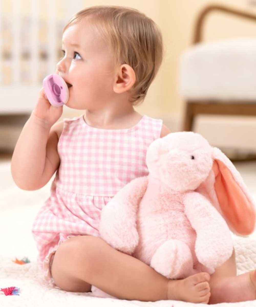 Munchkin Sili-Soothe & Teethe Silicone Pacifier & Teether Pink/Purple - 2 Pack | Mamas & Papas, Babies, Nursing, Teether