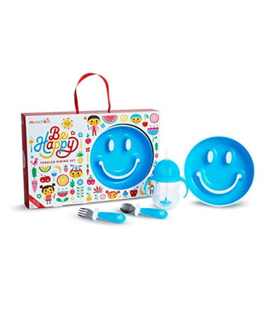 Munchkin Be Happy - Toddler Dining Set Blue | Mamas & Papas, Babies, Nursing, Cutlery