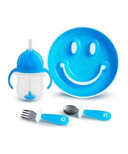 Munchkin Be Happy - Toddler Dining Set Blue | Mamas & Papas, Babies, Nursing, Cutlery