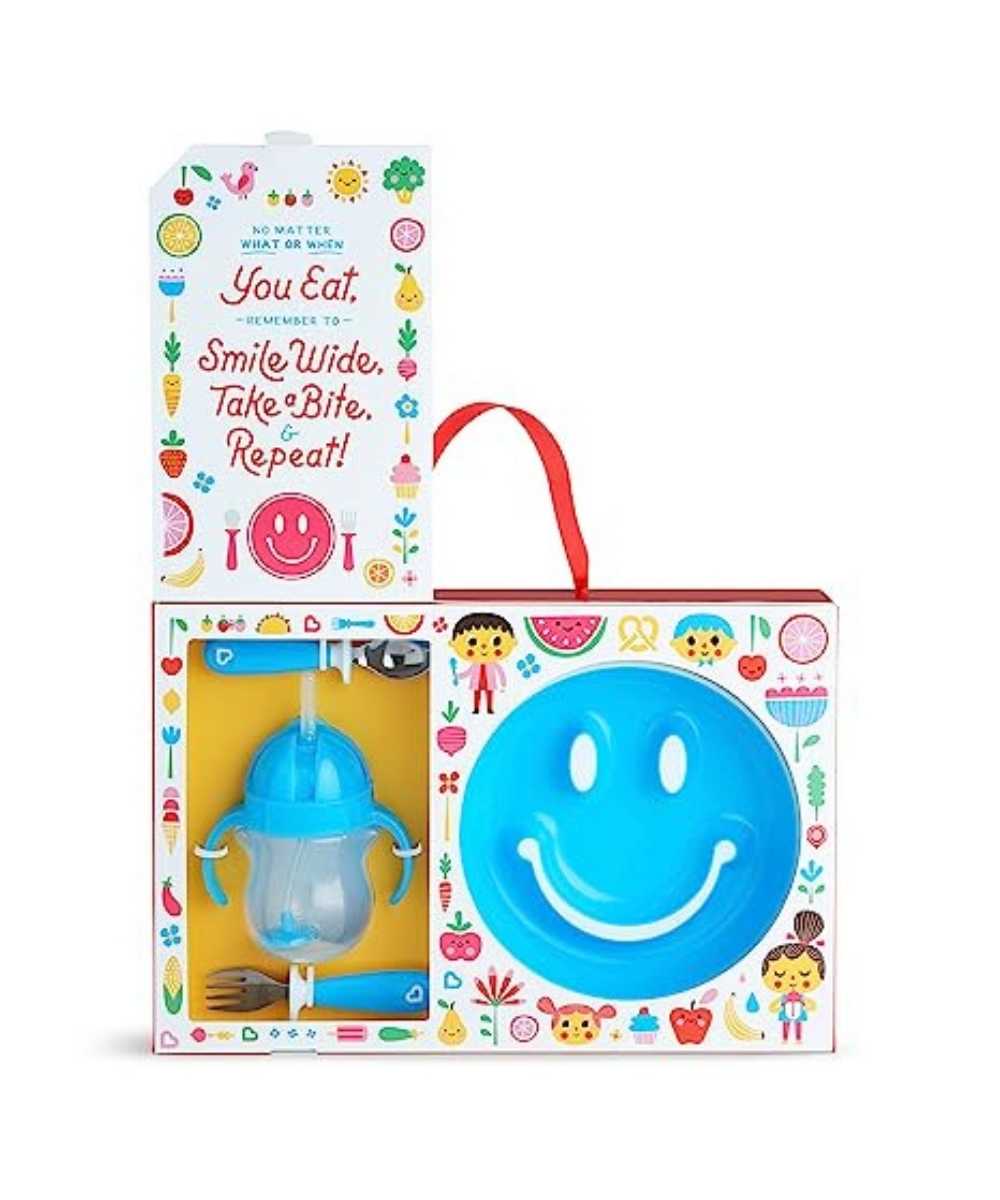 Munchkin Be Happy - Toddler Dining Set Blue | Mamas & Papas, Babies, Nursing, Cutlery