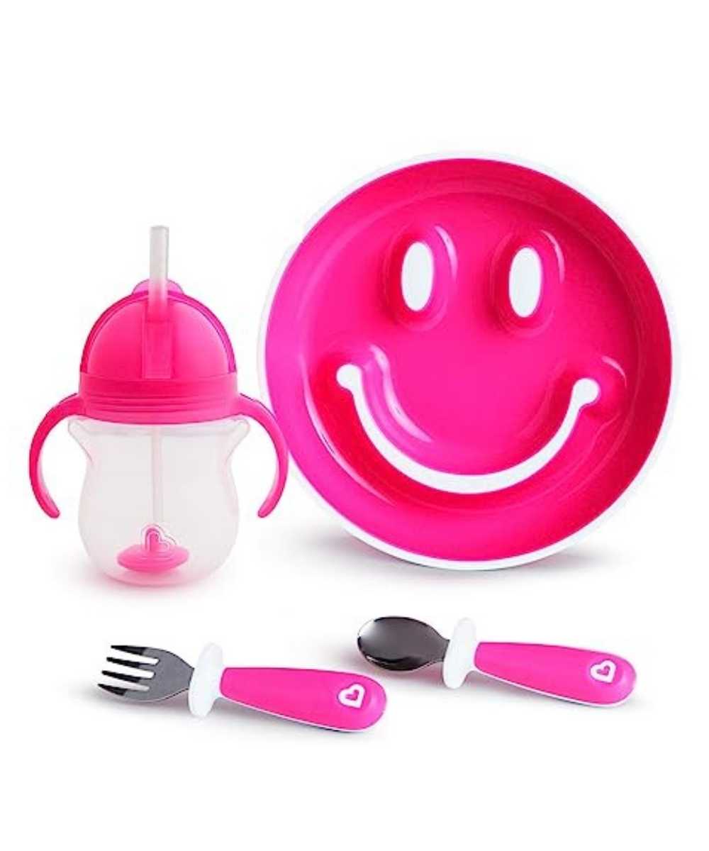 Munchkin Be Happy - Toddler Dining Set Pink | Mamas & Papas, Babies, Nursing, Feeding Set