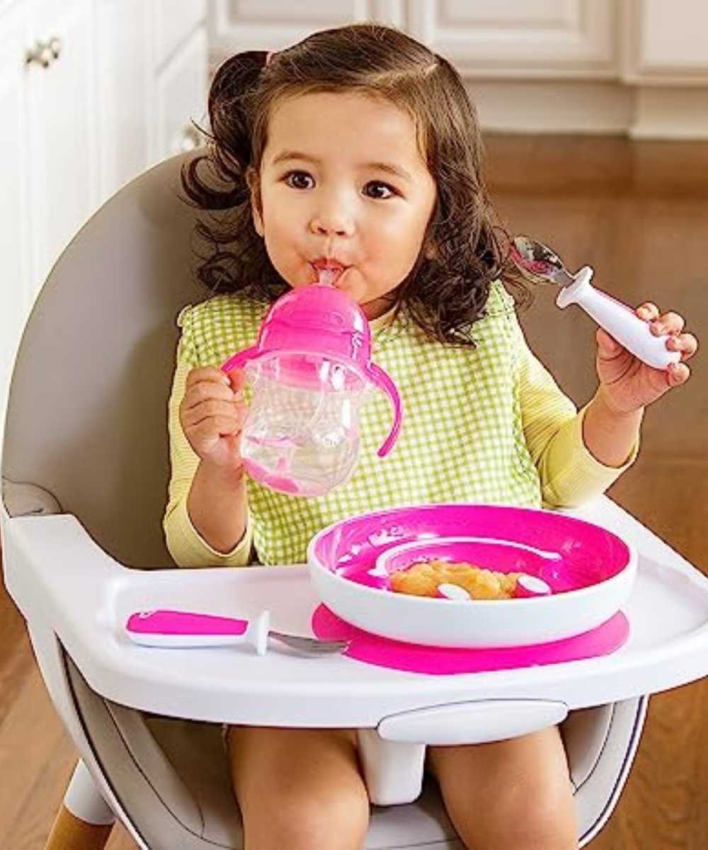 Munchkin Be Happy - Toddler Dining Set Pink | Mamas & Papas, Babies, Nursing, Feeding Set
