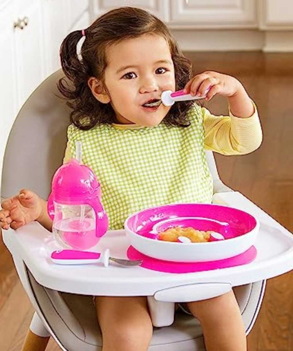 Munchkin Be Happy - Toddler Dining Set Pink | Mamas & Papas, Babies, Nursing, Feeding Set