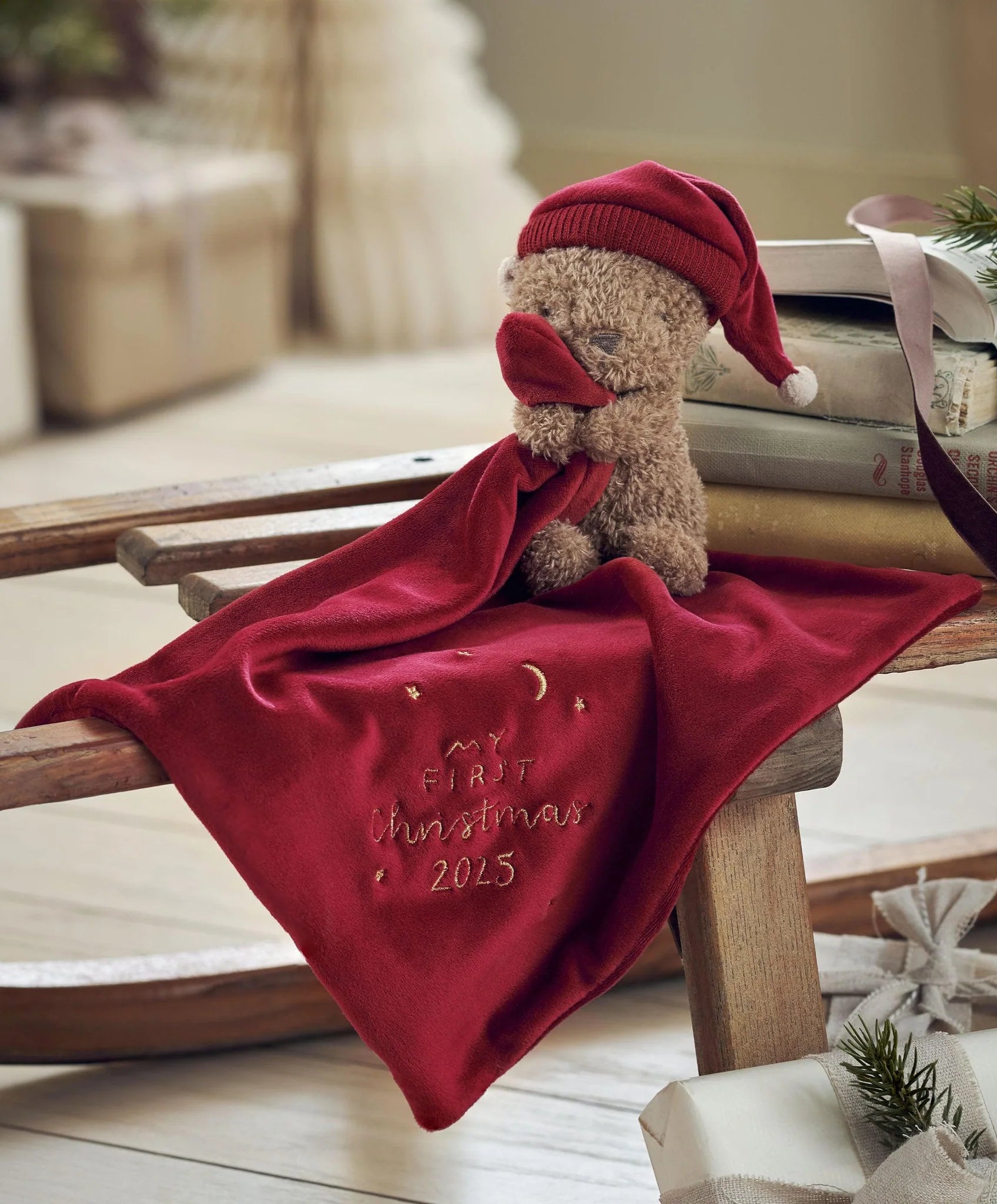 My First Christmas Teddy Bear Comforter | Plush & Soft Toy | Mamas & Papas for Mamas & Papas LB - christmas