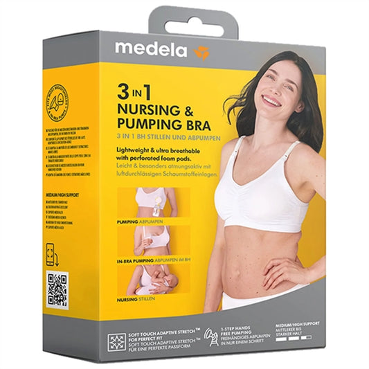Medela 3-in-1 Nursing & Pumping Bra White - Small | Mamas & Papas, Babies, Nursing, Nursing Bra