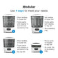 Modular baby bottle sterilizer dryer with four loading positions
