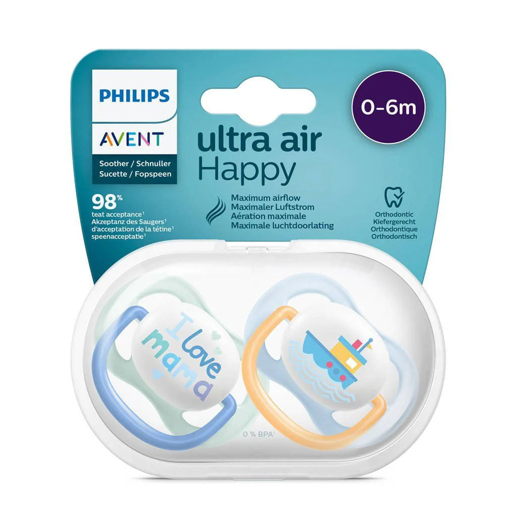 Avent Ultra Air Soother I Love Mama-0-6m Boy
