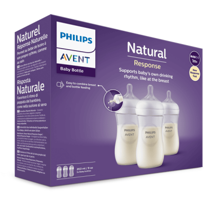Avent Natural Response Feeding Bottle 260ml Pack of 2 | Mamas & Papas, Babies, Nursing, Bottle Feeding