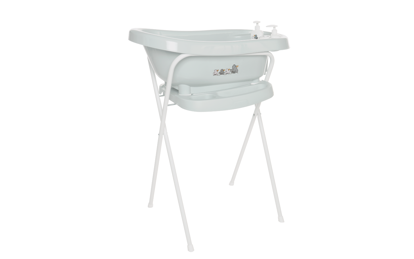Thermobath Sepp bathtub on stand with two legs, front panel and faucet