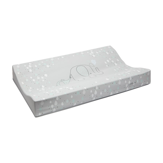 Baby changing pad 72×44cm with elephant illustration, speckled light gray cover