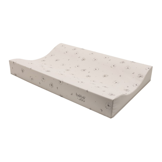 Baby changing pad, cream fabric with tiny sheep print, padded 72×44 cm