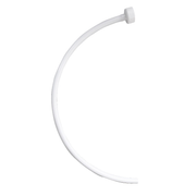 White drain hose with coupling, curved and with small connector end