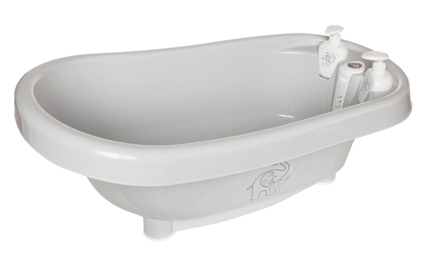Thermobath Ollie baby bath tub interior view with faucet and controls