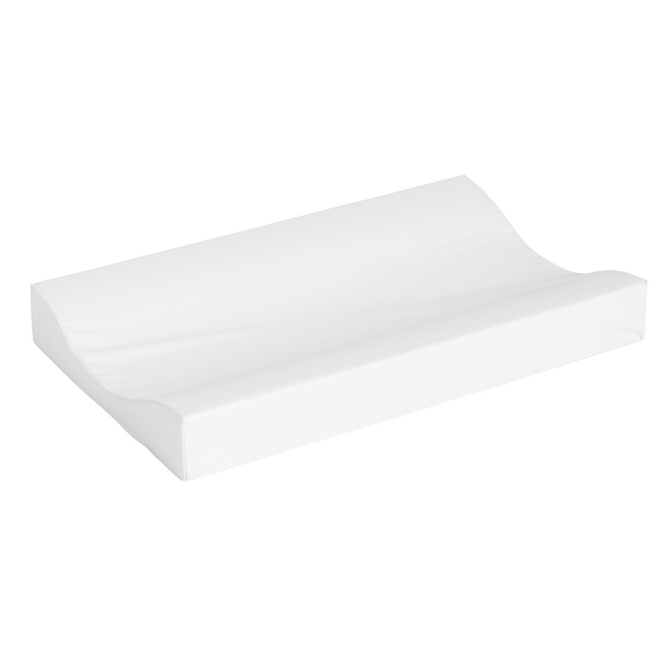 White changing pad, 72×44 cm, smooth flat top with rounded end